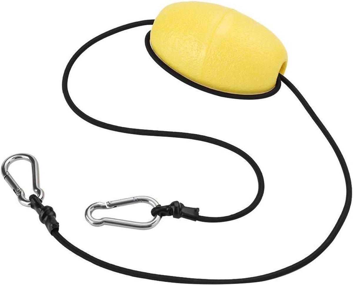Drijvend Anker - Vis Set - Voorkom Verlies - Roestvrij Staal Clips - 9.7 cm Boei - Geel Zwart