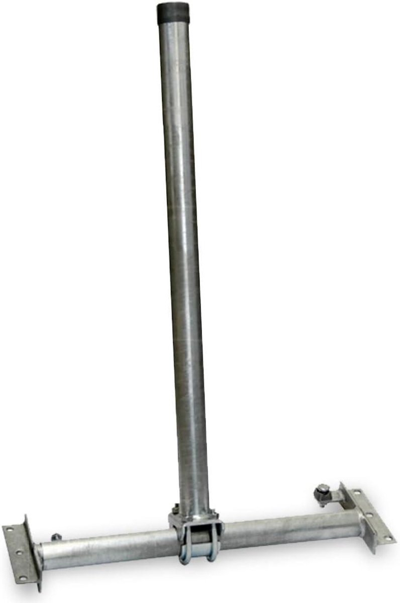 Dakspanhouder - Mastbeugel - Satelliet Ontvangst - Traploos Instelbaar - 90 cm Mast - Zilver