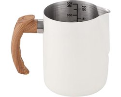 Melk Opschuimkan - Koffiezet Accessoire - Latte Art Creëren - Druppelloze Uitloop - 600ml of 1000ml - Zilverkleurig