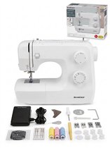 CARINA Sewing machine Junior I 6 stitch programs I Auto thread tension & thread cutter I LED sewing light I incl. sticker sheets I children's sewing machine (white