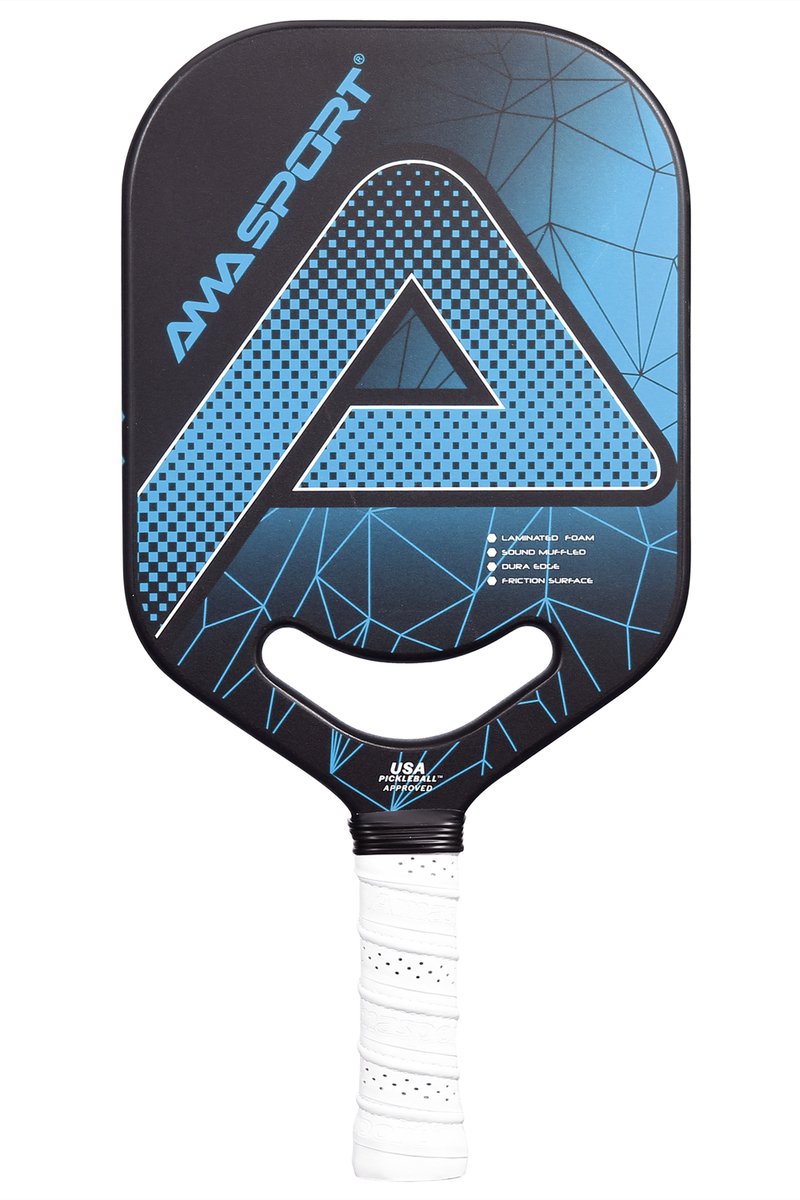 Pickleball Paddle PP001-C1B Blauw/Zwart – Graphite Surface – 20 mm Kern – Aero-DuraEdge & CX Forged Handle – AMA Sport