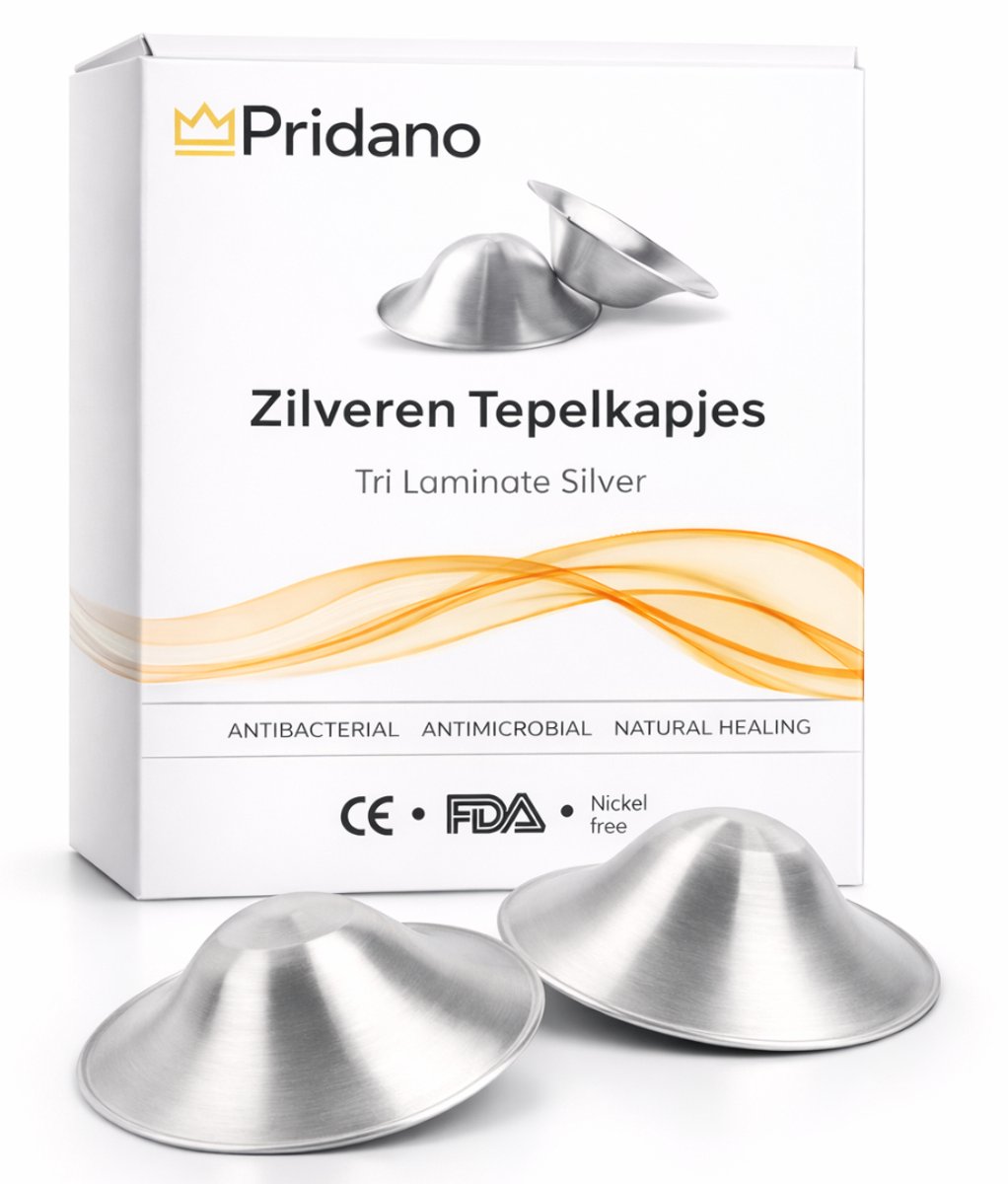 Zilveren Tepelkapjes 45mm – Originele Zilveren Tepelbeschermers – Antibacterieel & Natuurlijk Helend – Tepelhoedjes voor Borstvoeding