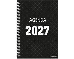 MGPcards - Agenda 2027 - 18 maanden - 1 juli 2026 t/m 31 december 2027 - A5 Formaat- Flexibele kaft - 15 x 21 cm - Zwart