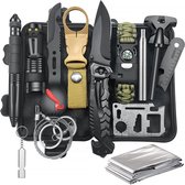 Kit de Survie YONO Plein air M - Couteau - Bracelet - Kit d'urgence - Couverture de secours - Ensemble 14 en 1