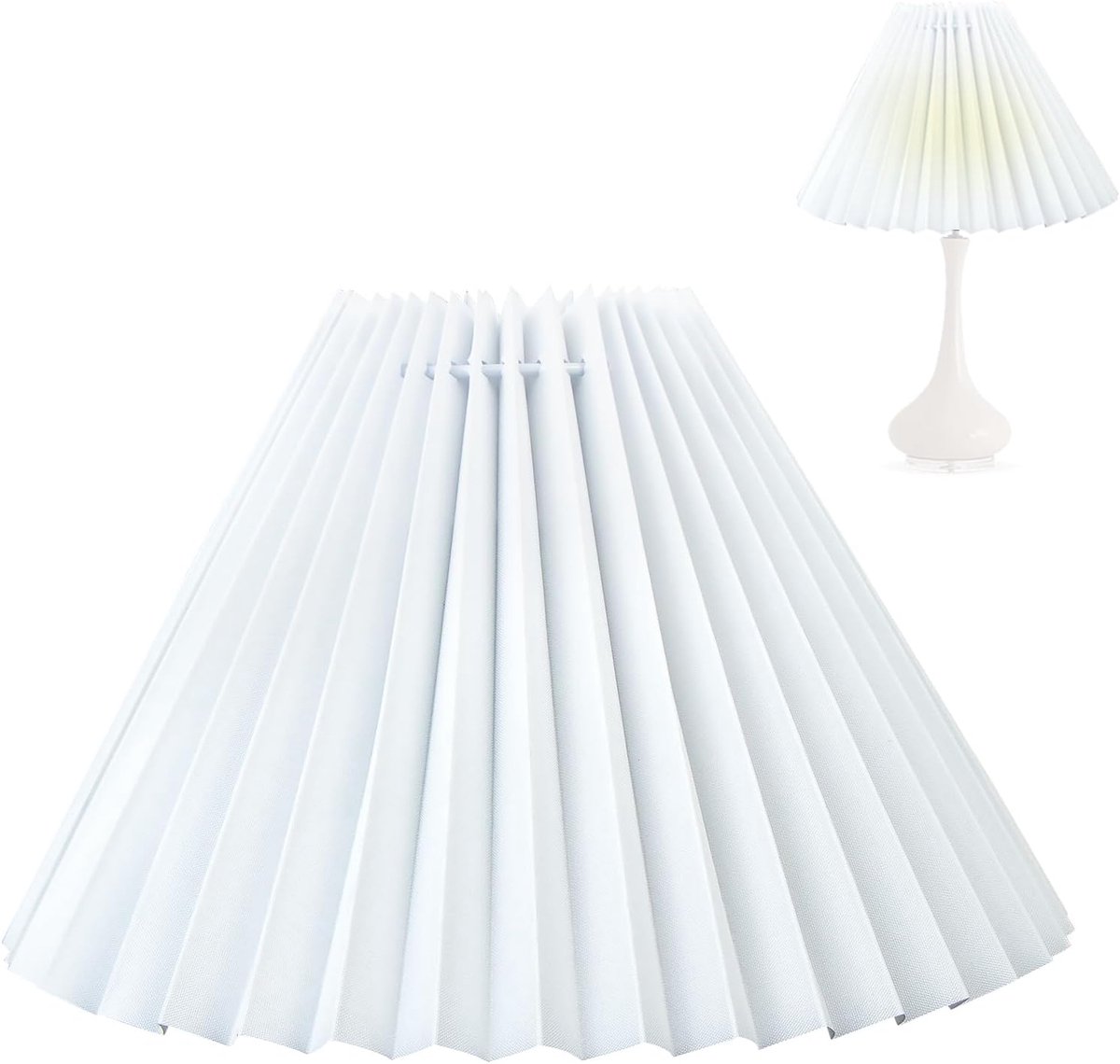 Eenvoudige Lampenkap voor Tafel- Hang- en Wandlamp - Stoffen Kap voor Slaapkamer Nachtkastje en Vloerlamp, Wit