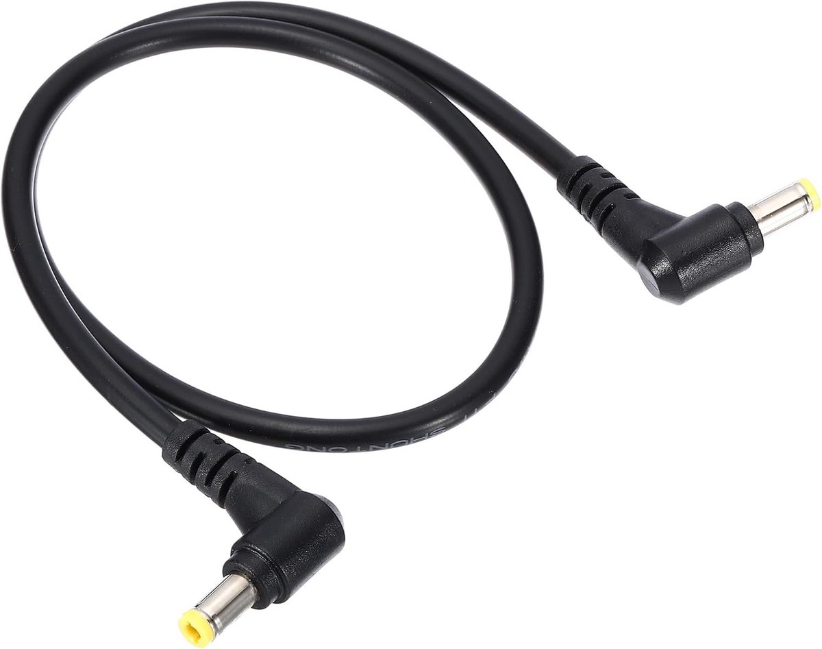 DC Power Cable - Plug to Plug - 5.5 mm x 2.5 mm - Adapter 18 AWG - Extension Cable - 90 Degrees - voor Router - Surveillance Camera - DVR