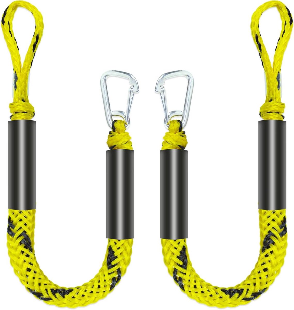 Bungee Dock Lijn - Boot Touwen - Boot Aanmeren - Schokabsorberend Ontwerp - 3 Voet - Geel Zwart