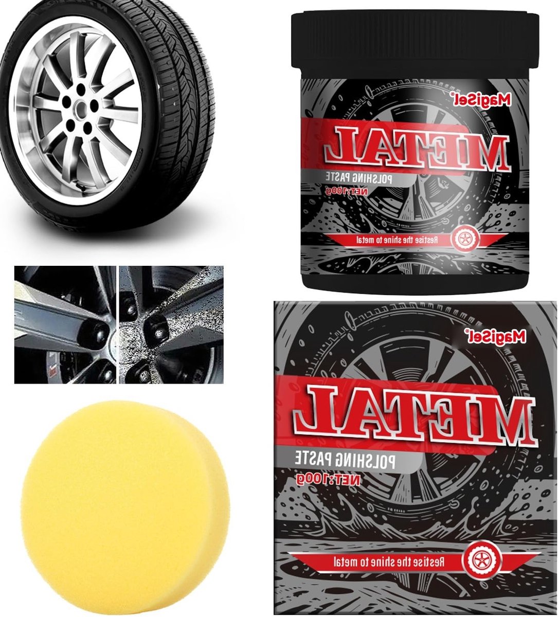 Effectieve polijstpasta voor zilver en zilverkleurig metaal, krasverwijderaar en reiniger voor auto, vazen en decoratieve objecten, 100 ml