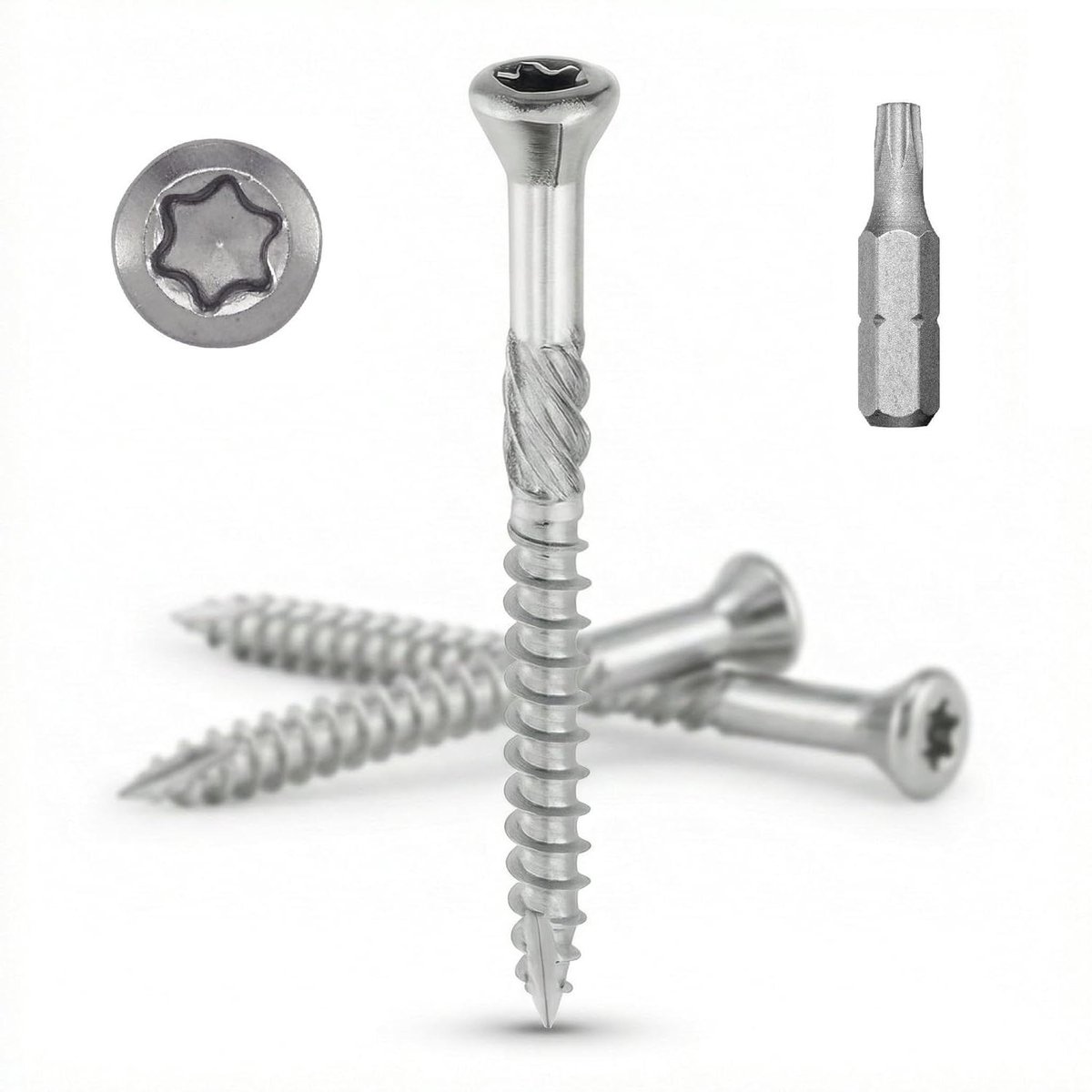 Terrasschroeven A2 - Houtschroeven RVS - Terras Bouwen - Corrosiebestendig - 5 x 50 mm 2000 stuks - Zilver
