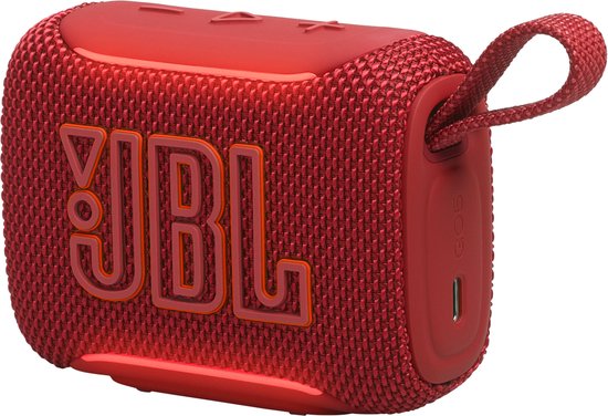 JBL Go 5 - Draadloze Bluetooth Mini Speaker – Voor Onderweg en Thuis – Sfeerverlichting - Draadloos Muziek Box – Boxje - 10 uur - IP68 - Waterdicht - Rood