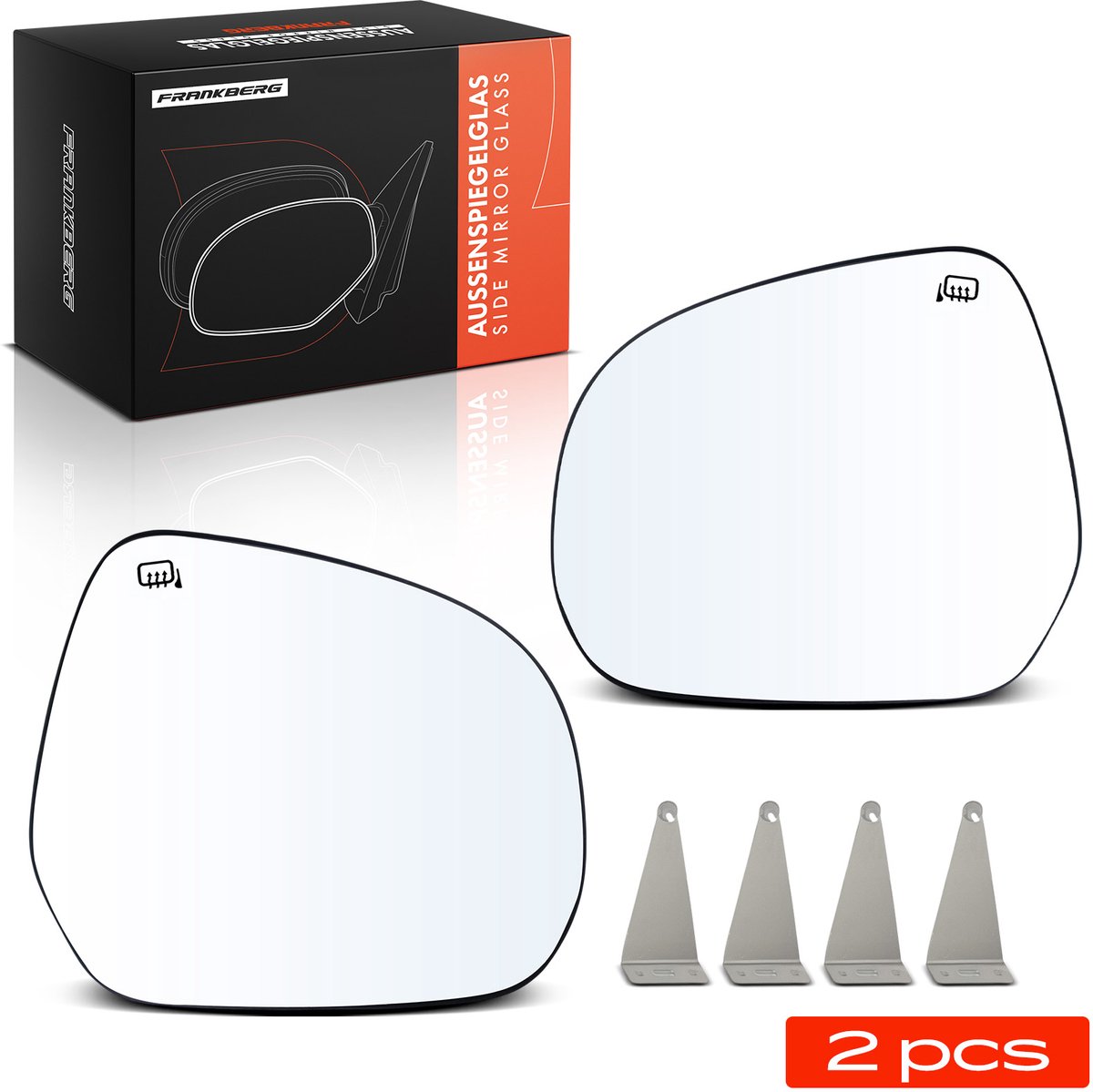 Frankberg 2x Spiegelglas Buitenspiegel voor Opel Agila Suzuki