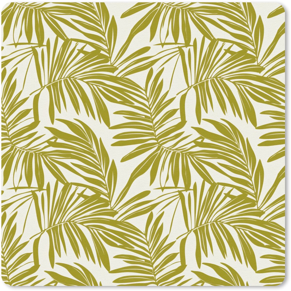 Muismat 20x20 cm - Mousepad Palmblad - Patroon - Groen - Muismatten