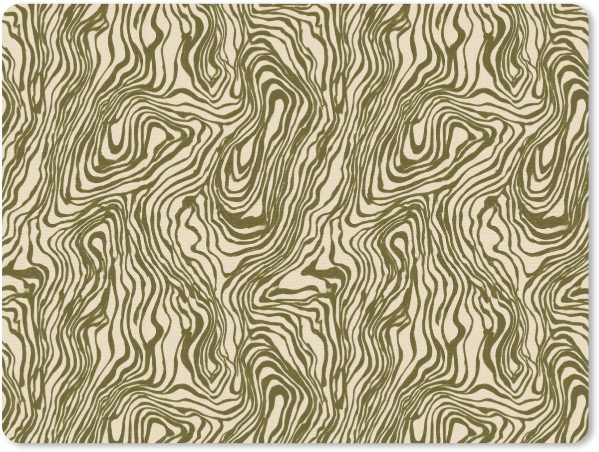 Muismat 12x10 cm - Mousepad Abstract - Marmer print - Groen - Muismatten