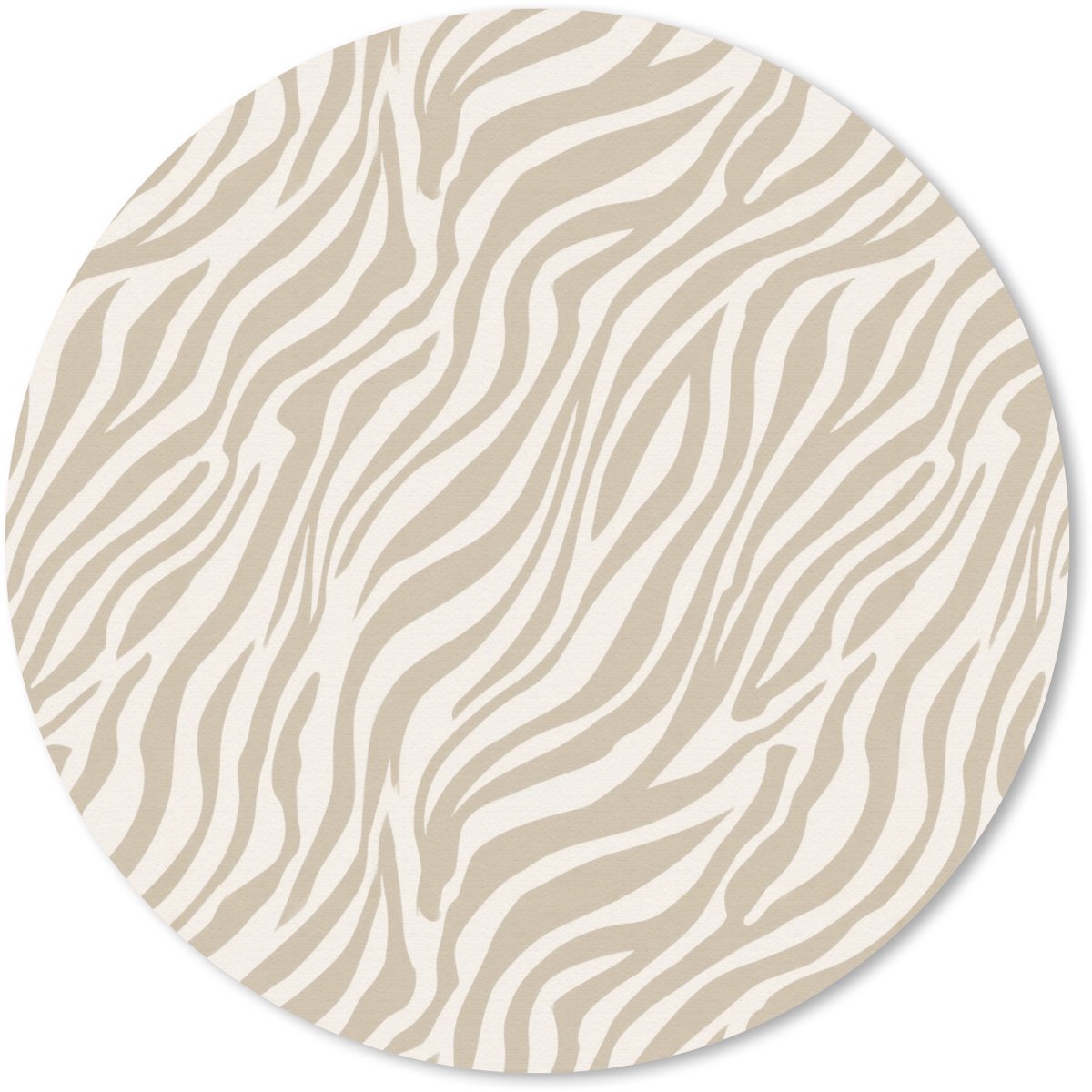 Muismat rond 40x40 cm - Mousepad Zebra - Patroon - Beige - Ronde muismatten