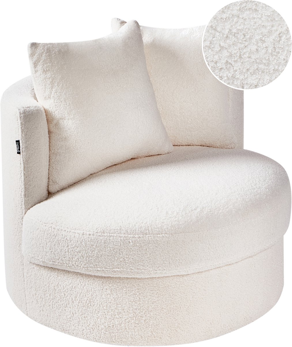 DALBY - Fauteuil - Wit - Bouclé