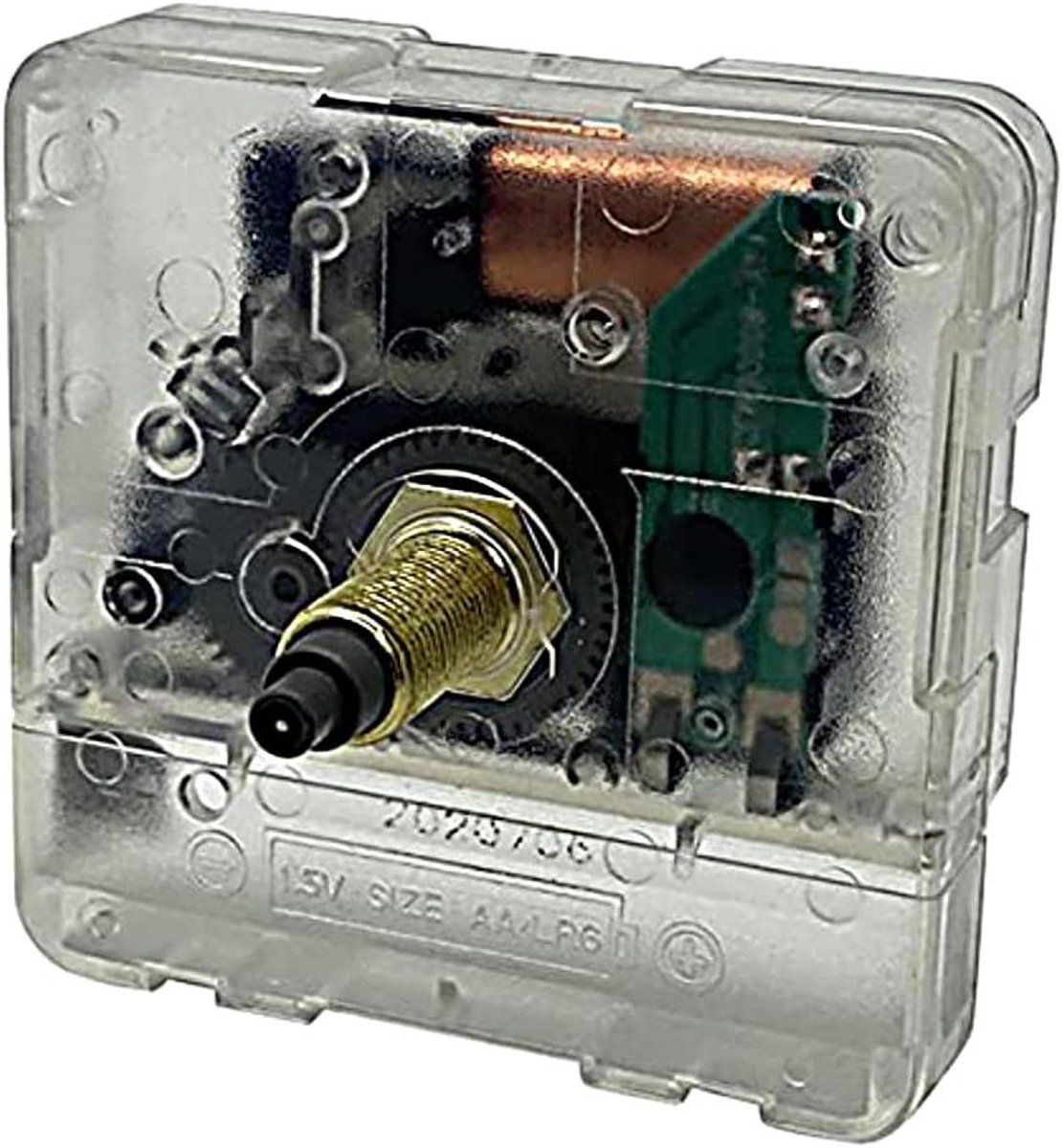 Klok Uurwerk - Stille Beweging - Klok Reparatie - Niet Tikkend - Schacht 22mm - Transparant