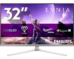 Philips 32M2N8900 - 4K QD-OLED Gaming Monitor - Ambiglow - USB-C 65w - KVM - HDR400 - 240hz - 32 inch