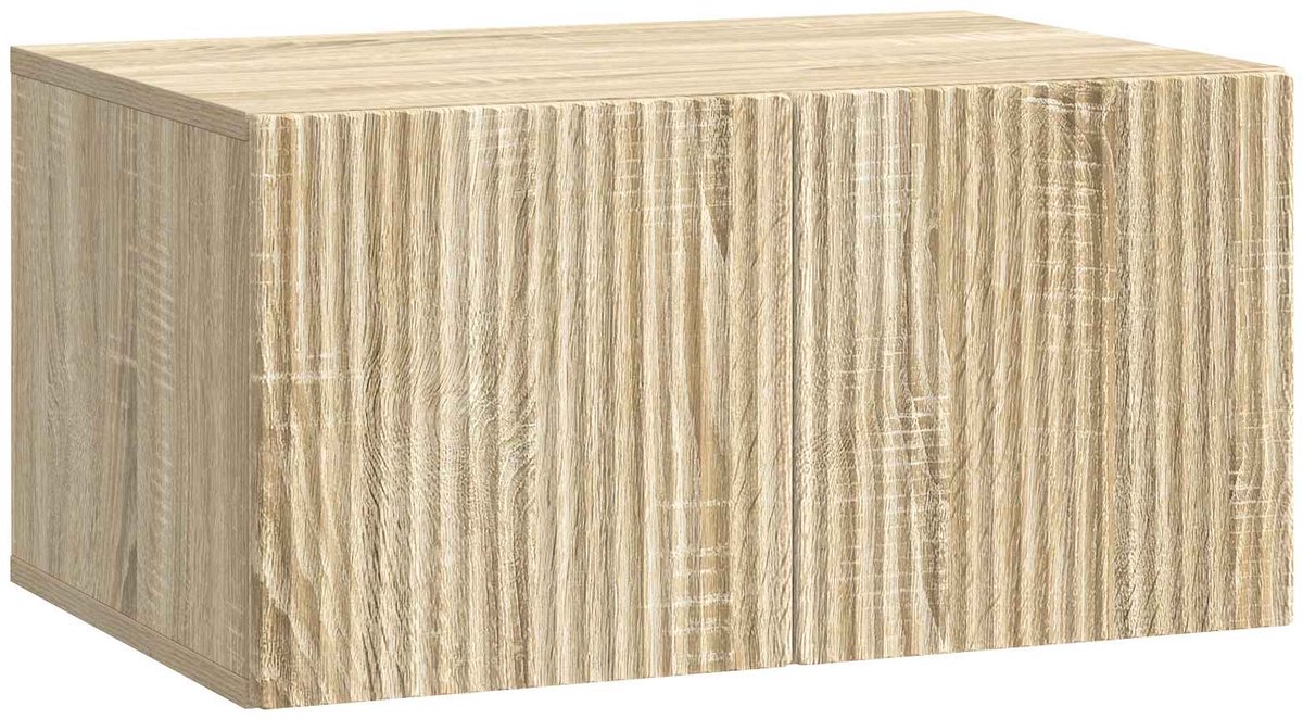 vidaXL - Wandmontage - TV-kast - Sonoma - Eiken - 59,5 - x - 41 - x - 30 - cm - Bewerkt - 
