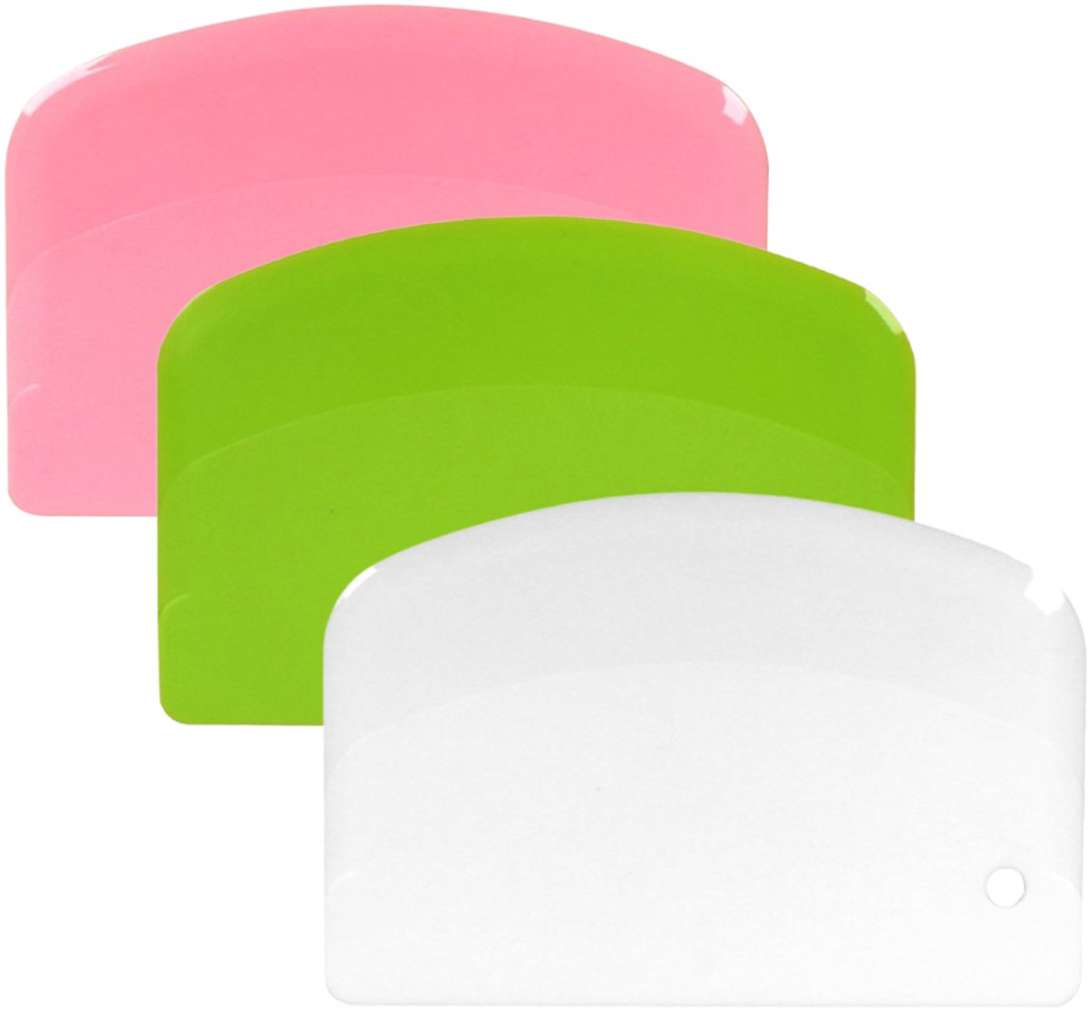 Cuhostki 3 Stuks - Plastic Krabbers - Flexibel Rond - Roze Groen Wit