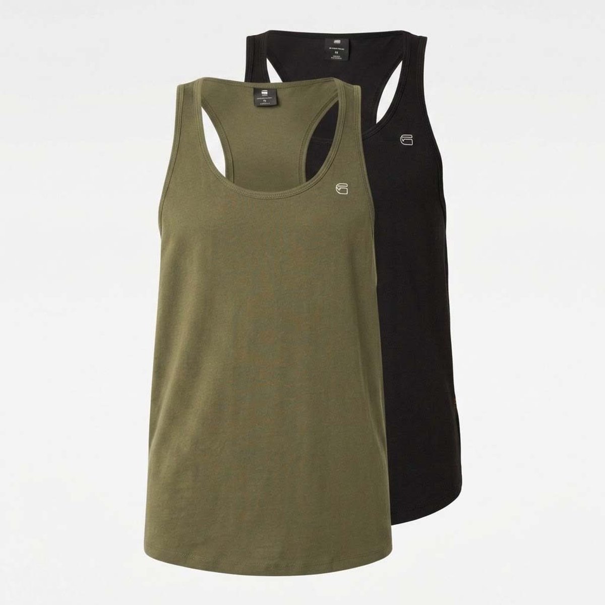 G-Star Lash muscle tank top 2-pack Heren T-shirts Zwart