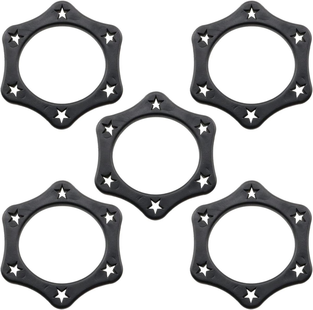 Microfoon Ringen - Bescherm Ringen - Bescherming Microfoon - Anti-slip Zeshoek - 5 Stuks - Zwart