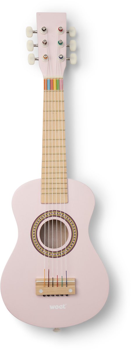 Woet® Houten Speelgoedgitaar met Draagriem - Roze - Speelgoedinstrument - Mijn eerste Gitaar Inclusief Muziekboekje - Speelgitaar voor Kinderen - Vanaf 3 jaar — afbeelding 5