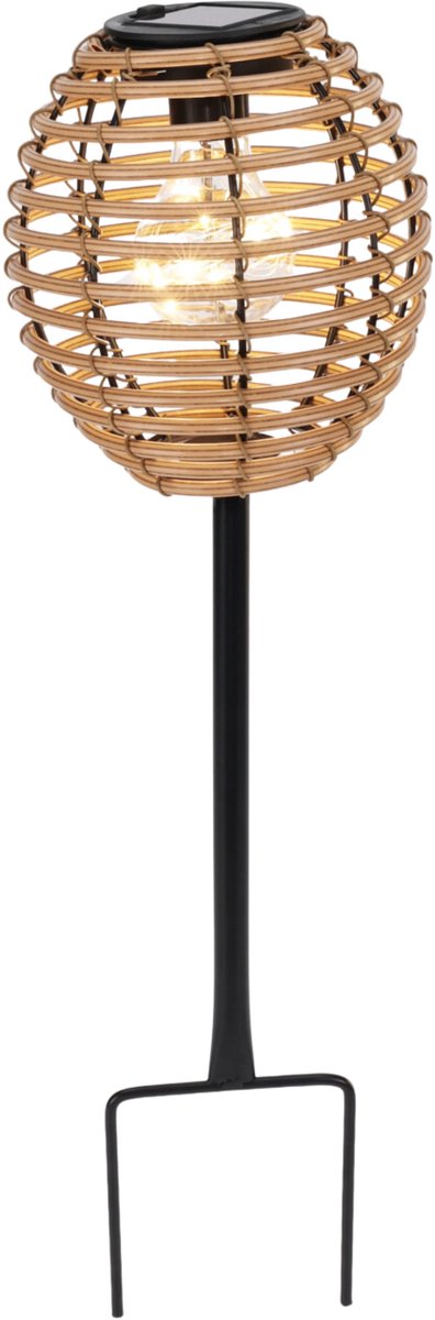 Pro Garden Solar tuinlamp / prikspot - warm wit - 13 x 13 x 52 cm - tuin feestlampjes