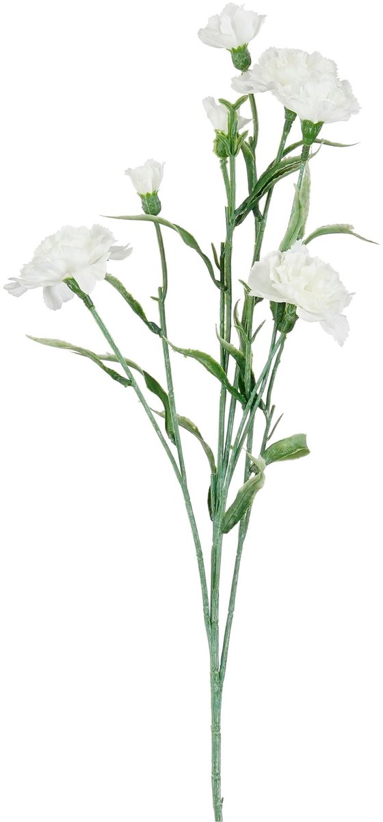 Mica Decorations Kunstbloem Anjer Floristic - H71 cm - wit - kunststof - stelen kunstbloemen - boeket - witn bloemetjes
