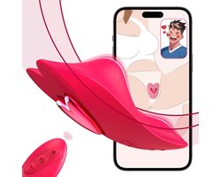Oneay Clitoris vibrator Vibrerende Slip voor Vrouwen – Mini Kogelvibrator met Afstandsbediening & App – 10 Vibratiestanden – Draagbare Vibrator voor Stellen – Seksspeeltje - Rood