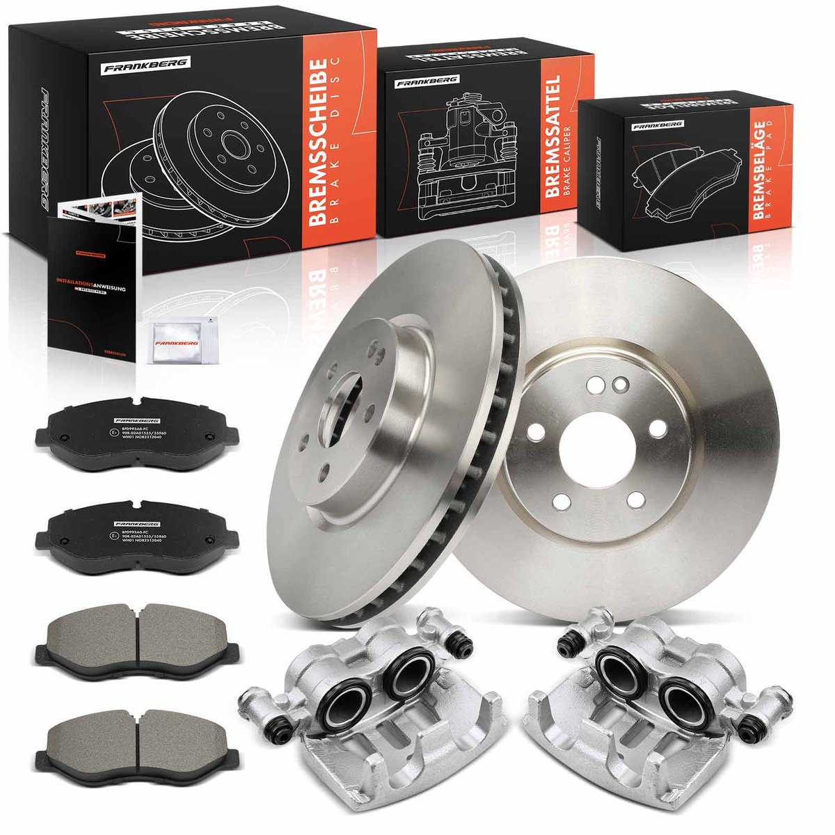 Frankberg 2x Remklauw+2x Remmen+4x Remblokken Voor voor Mercedes-Benz