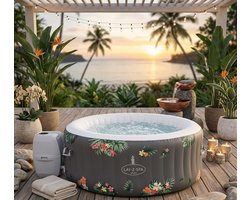 AquaRelax Aruba AirJet Opblaasbare Jacuzzi Ø170 x 66 cm Rond – 110 Jets, 3 Personen Luxe Spa met Verwarming en Filter – Casa Dorada