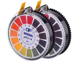 Daity 2 rollen - pH-teststrips - Meetbereik 0-14 - Universele indicatorstrips - Gemakkelijk af te lezen - 1 rol 5 meter - Voor het testen van de zuurgraad en alkaliteit van aquariums en drinkwater.