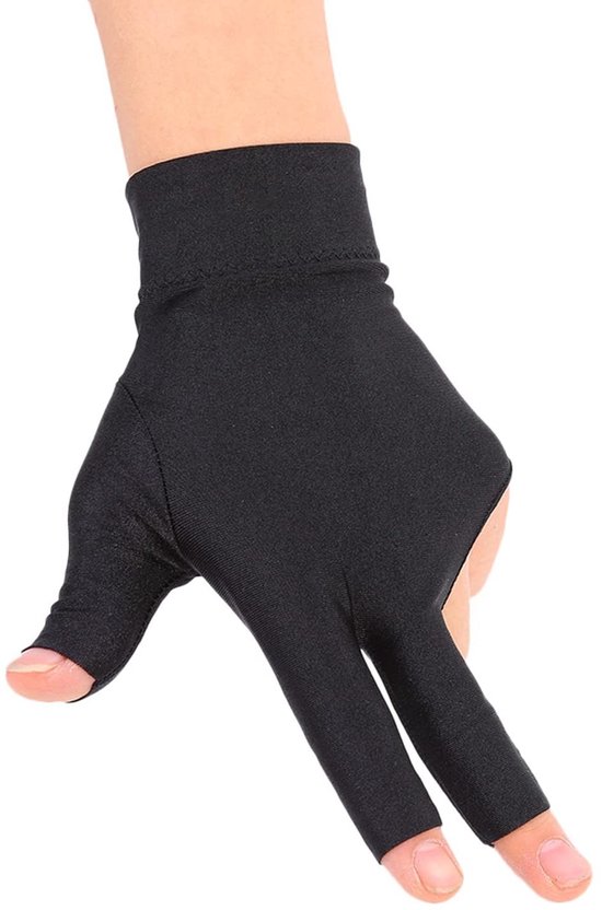 Golden crown - Snooker Biljart Drievingerhandschoen - Linkerhand - Soepelere Slag - Open Spandex - Pool Keu Handschoen Accessoire - Geschikt voor Snoo — afbeelding 3