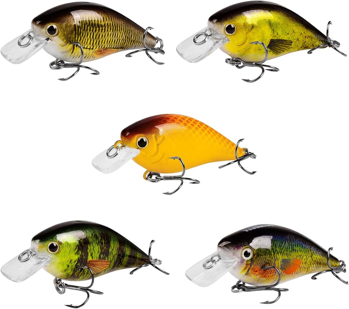 Rocker fat pike bait boy wobbler zander - lure with perch hooks - 13g - 7cm - ideaal voor trout, perch en pike bait - 5 kleuren - wobbler set voor alle waters - visgerei en hengelsport