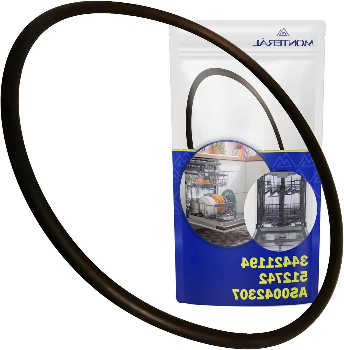 Vaatwasser Afdichting Rubber - Deurrubber Vaatwasser - Lekkage Voorkomen - Originele Code - 96 mm Diameter - Zwart