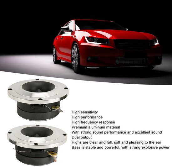 VT Goods - Auto Tweeter Luidspreker - Hoge Gevoeligheid - Aluminiumlegering - Zilver - Stereo Surround - Vervanging voor Auto Geluidssystemen - 2 Stuk van Merkloos — afbeelding 4