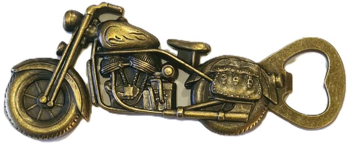 Flesopener Motor in 3-D ( metaal in messing look )