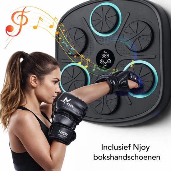Slimme Bluetooth Boksmachine met Muziek – Oplaadbaar Reactietrainer Paneel