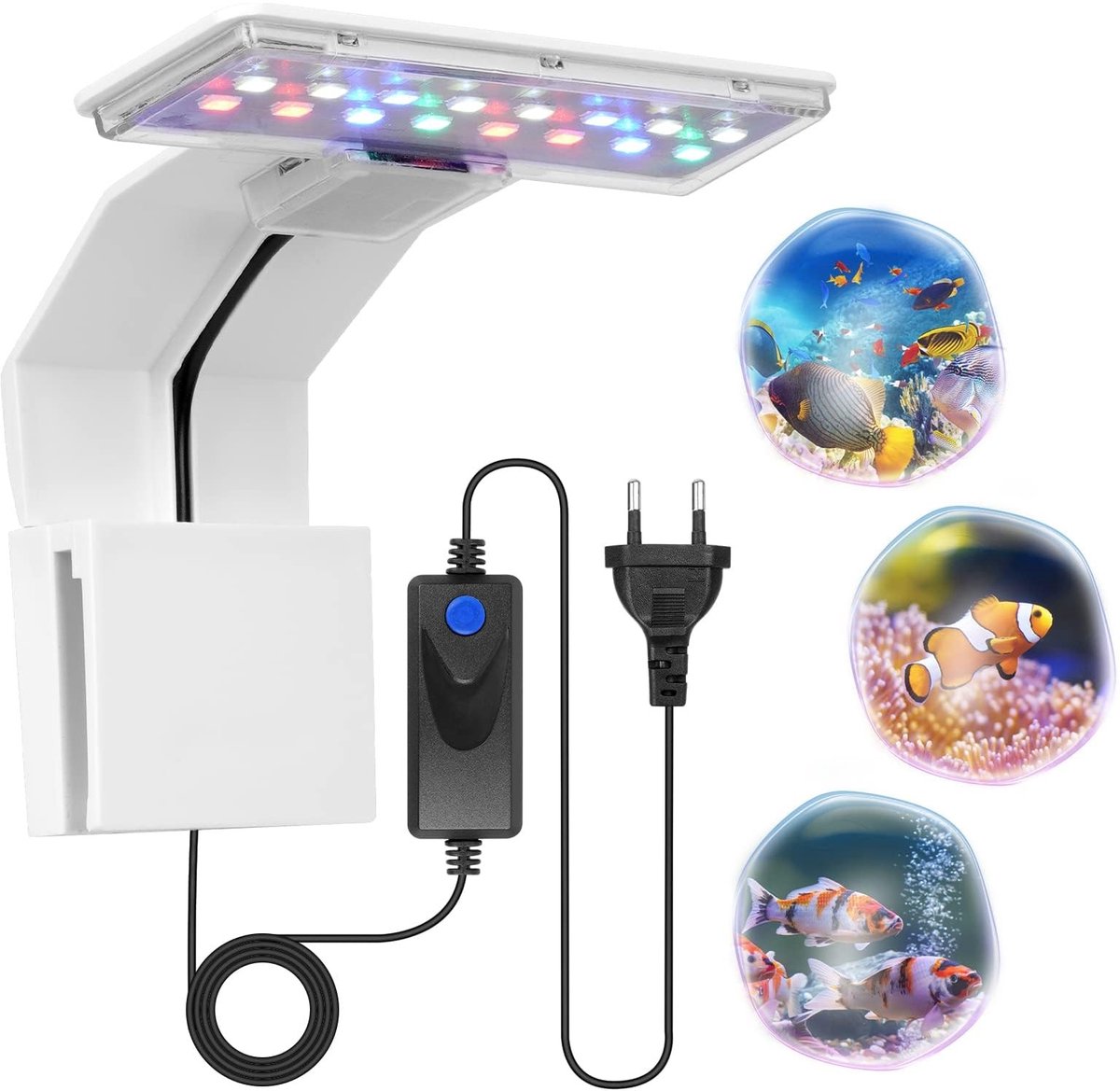 Vt products - aquarium waterplantlamp - drietraps kleurwisselend model - energiezuinig - LED aquariumverlichting - geschikt voor aquaria - wit