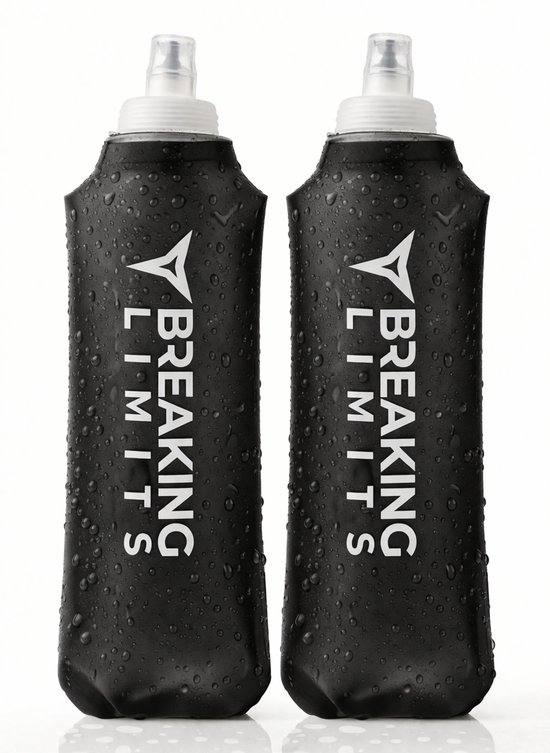 Breaking Limits Soft Flask 500 ML - 2 Pièces - Gourde d'eau Pliable - Flexible & Compacte - Gourde de Course