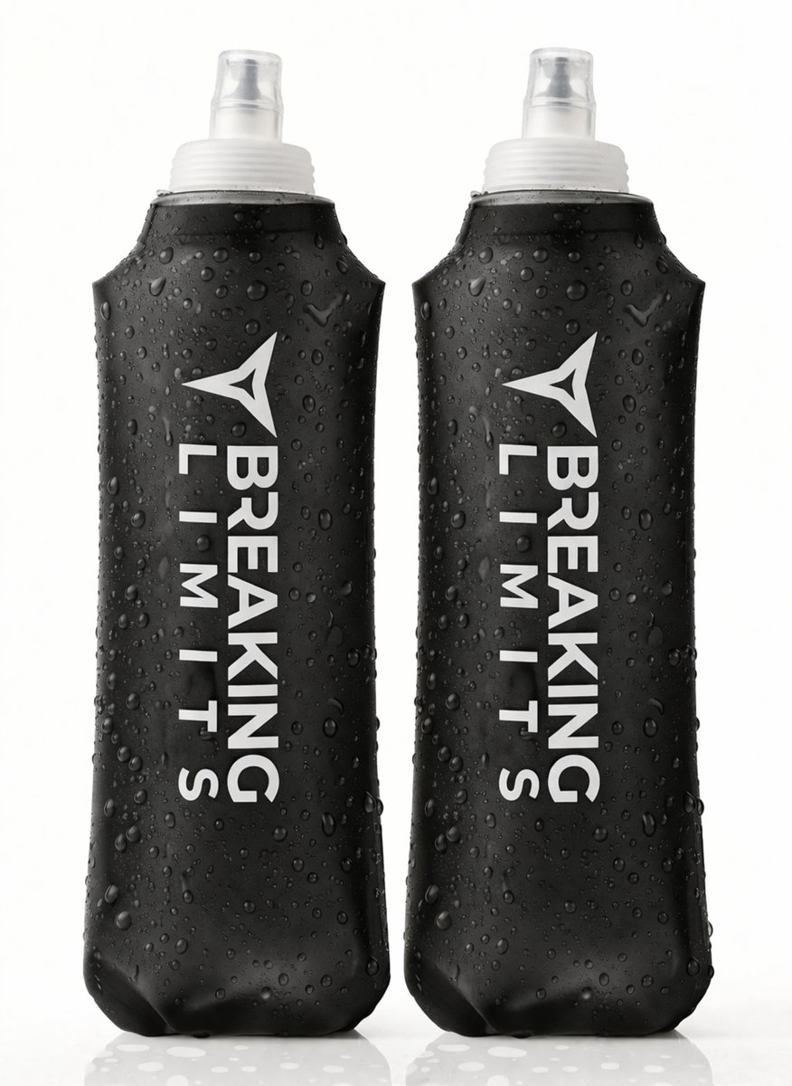 Breaking Limits Soft Flask 500 ML - 2 Stuks - Opvouwbare Waterfles - Flexibel & Compact - Drinkfles Hardlopen