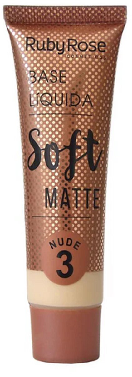 Ruby Rose - Soft Matte - Nude 3 - Foundation - Soft Vanilla - Light Skin with Warm Creamy/Yellow Undertones - 29 ml