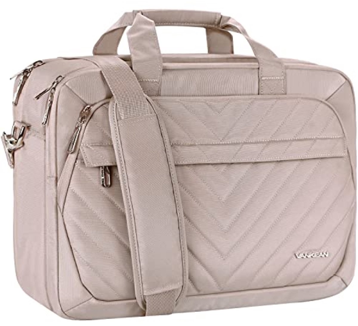 Stijlvolle laptoptas voor dames - 17 inch, lichtroze, waterafstotend met RFID-bescherming