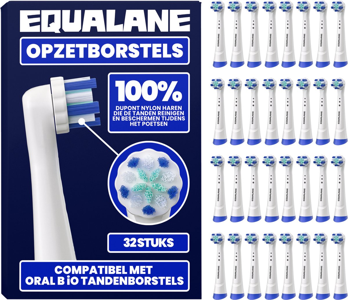 Opzetborstels geschikt voor Oral-B iO - Universele Opzetborstels - Zachte Borstelharen - Wit - 32 Stuks