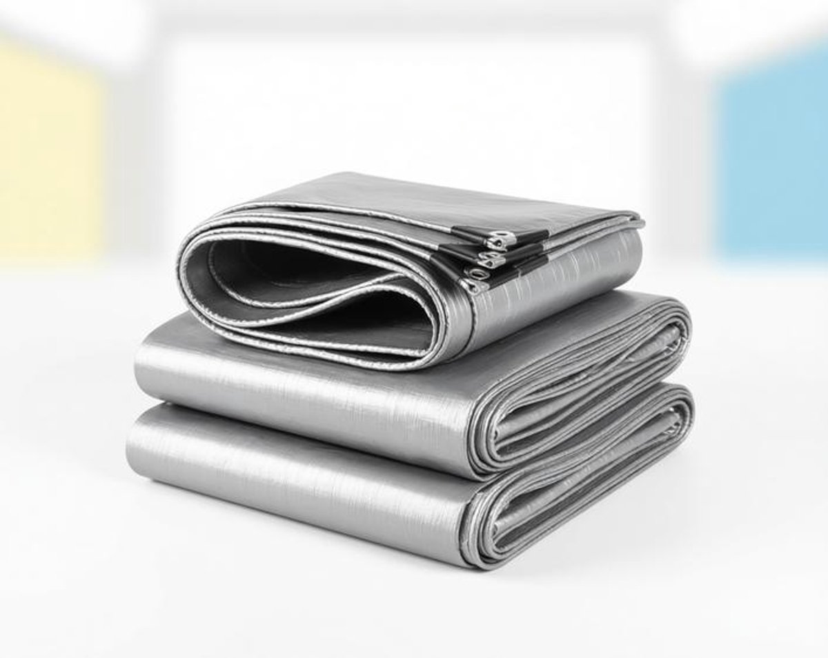 ElleMooi Waterdicht Afdekzeil Zilver 2,5x4 m - Scheurvast Polyethyleen Dekzeil met Ogen voor Camping, Tuin, Aanhanger en Bouw