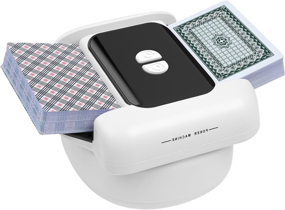 Stille Kaartenmixer voor 2 Dekken, Automatische en Handmatige Shuffle Functie voor Perfecte Spelervaring