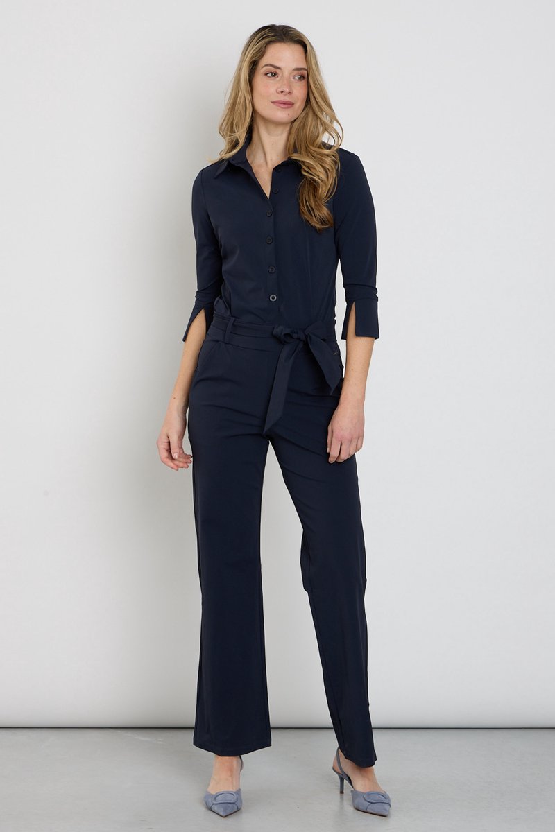 Mi Piace Travel Jumpsuit Dames Flared - Navy - Maat XL/42 - 202154