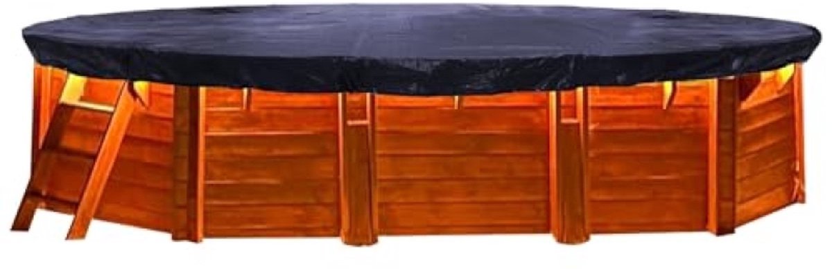 ElleMooi Ovaal zonnezeil voor zwembad 700 x 440 cm, winterzeil, scheurvast en UV-bestendig, 200 g/m², zwart