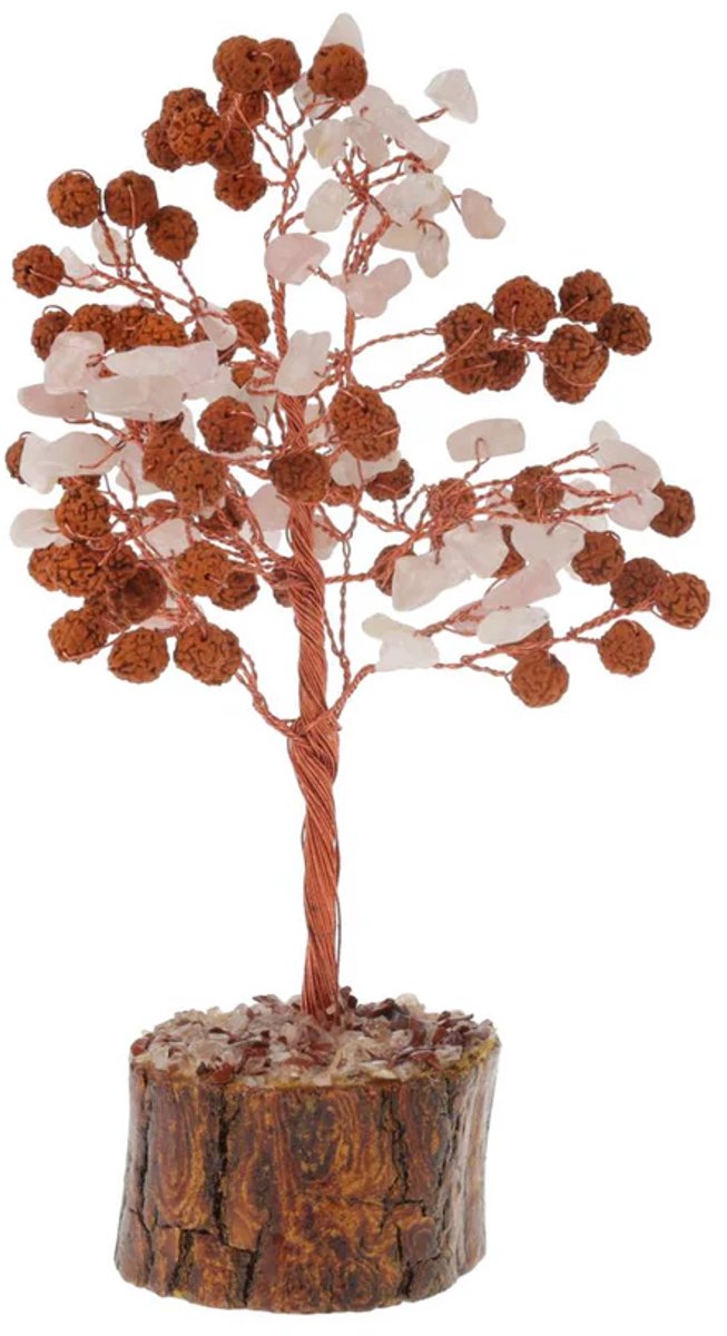 Edelsteenboom Rozenkwarts & Rudraksha