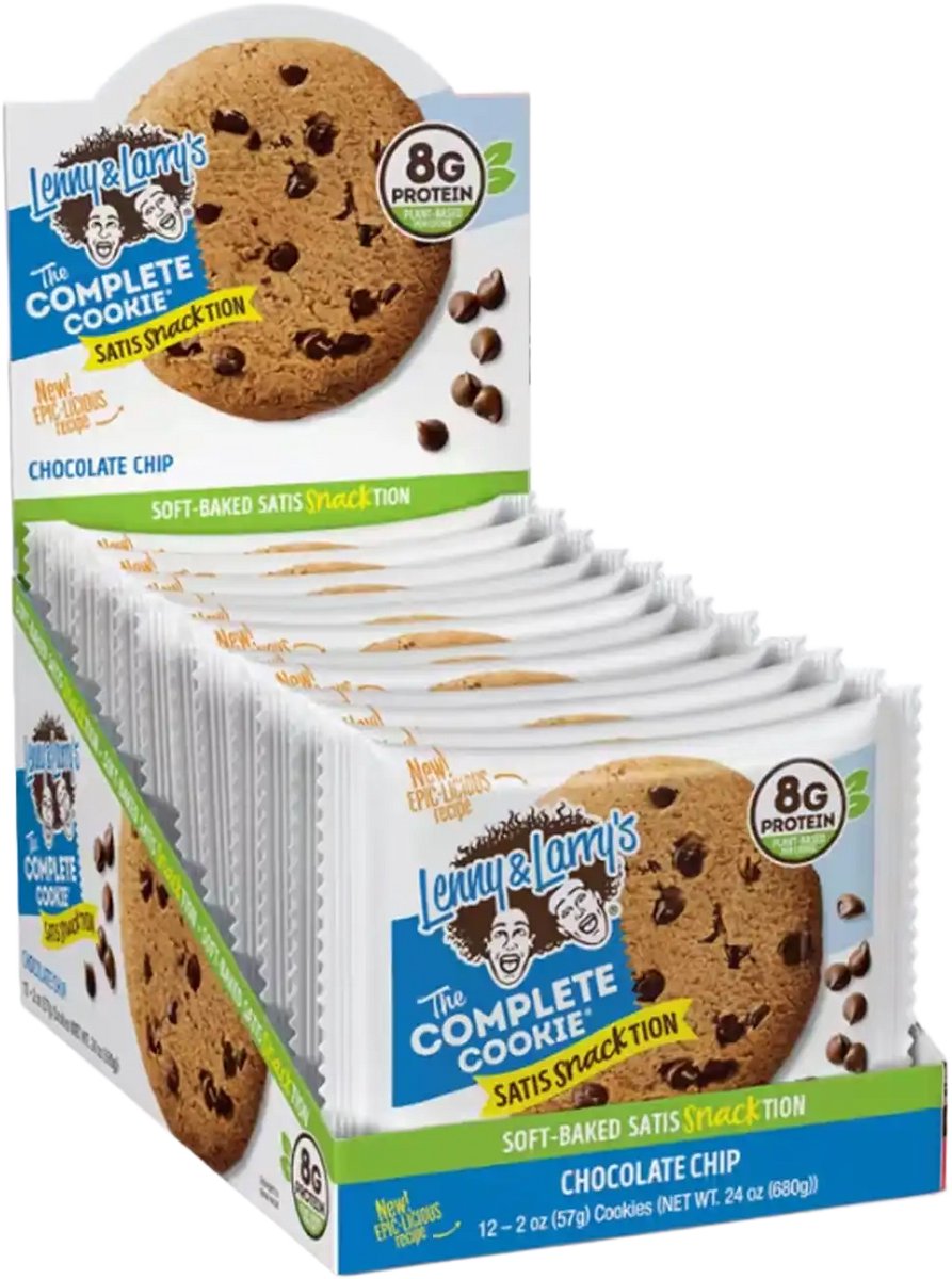Lenny & Larry's The Complete Cookie (12x57g) Chocolate Chip - Functionele voeding - Eiwit Snacks
